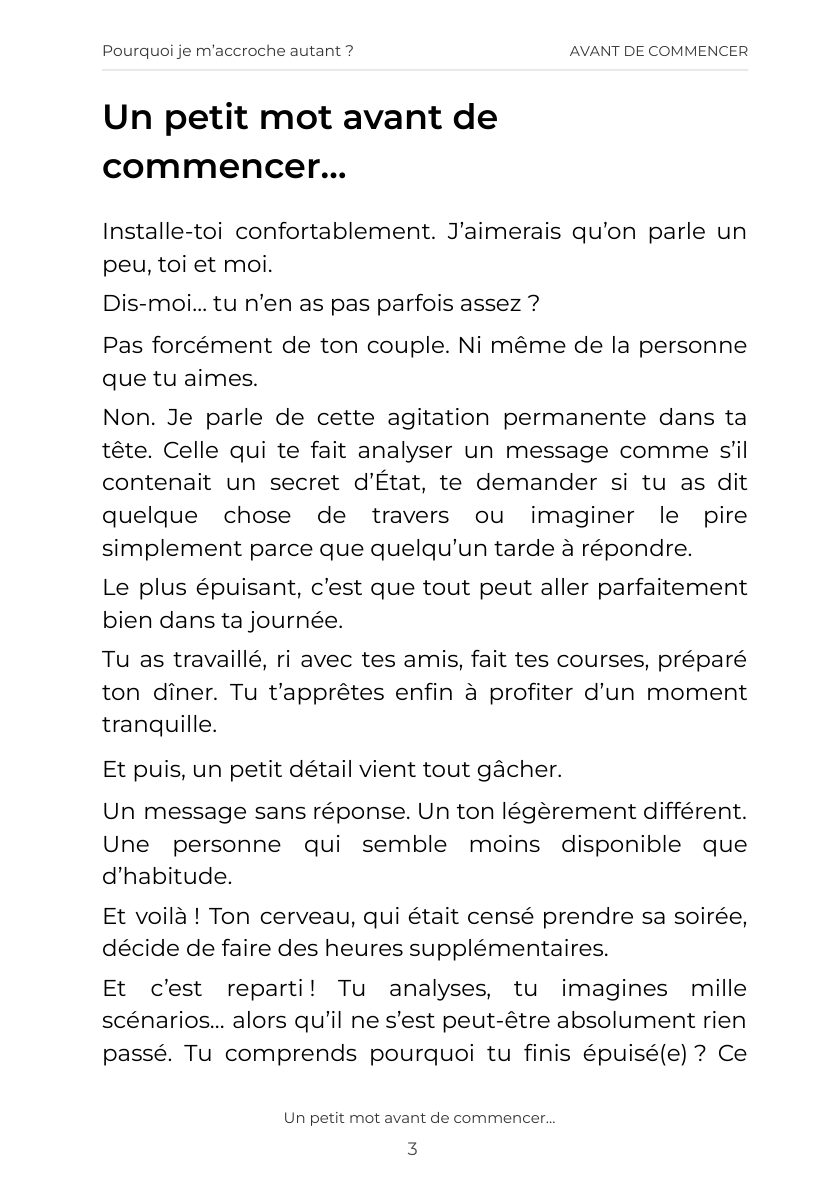 Vraie page intérieure : Un petit mot avant de commencer