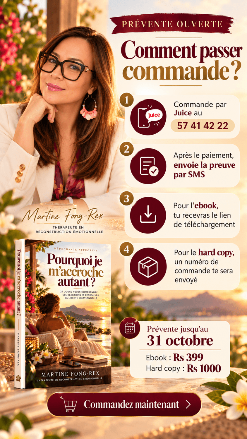Infographie officielle de commande et instructions Juice